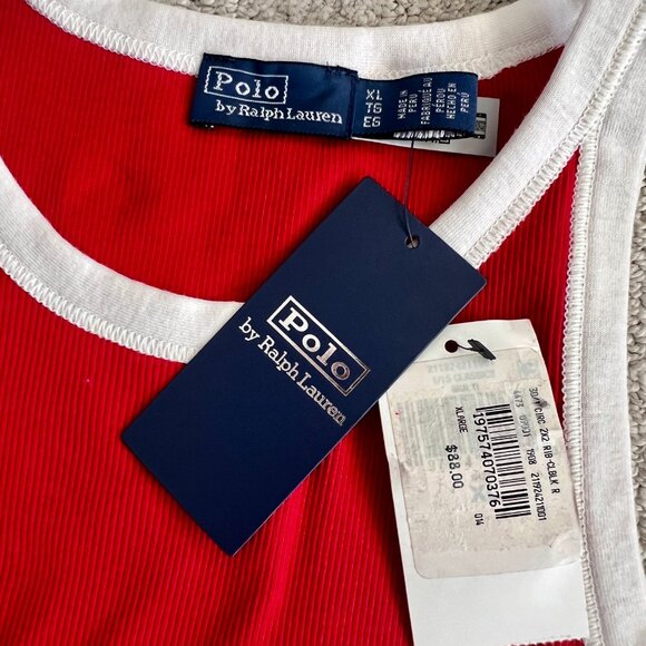 NWT Polo Ralph Lauren - Red & White Tank - Size XL - Picture 3 of 6